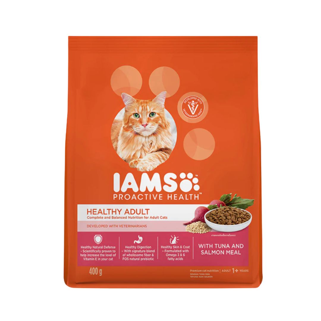 Iams Cat 400g Adult Tuna & Salmon Meal Dry Cat Food New