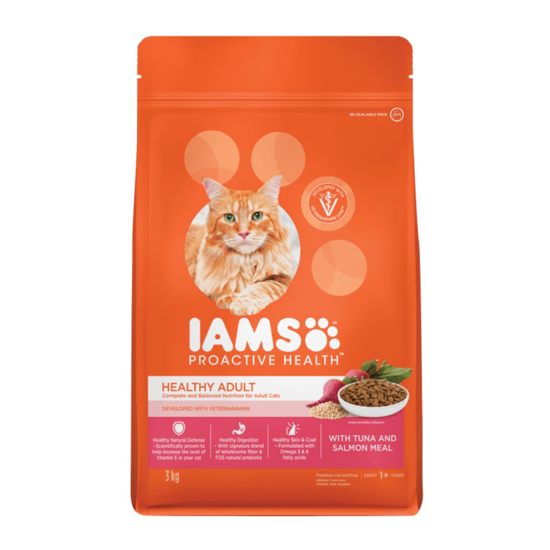 Iams Cat 3kg Adult Tuna And Salmon Dry Cat Food