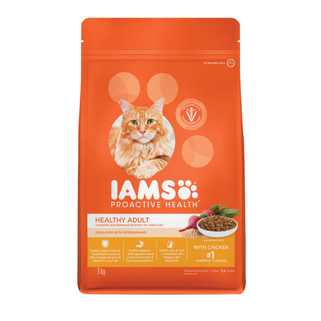 Iams Cat 3kg Adult Chicken Dry Cat Food