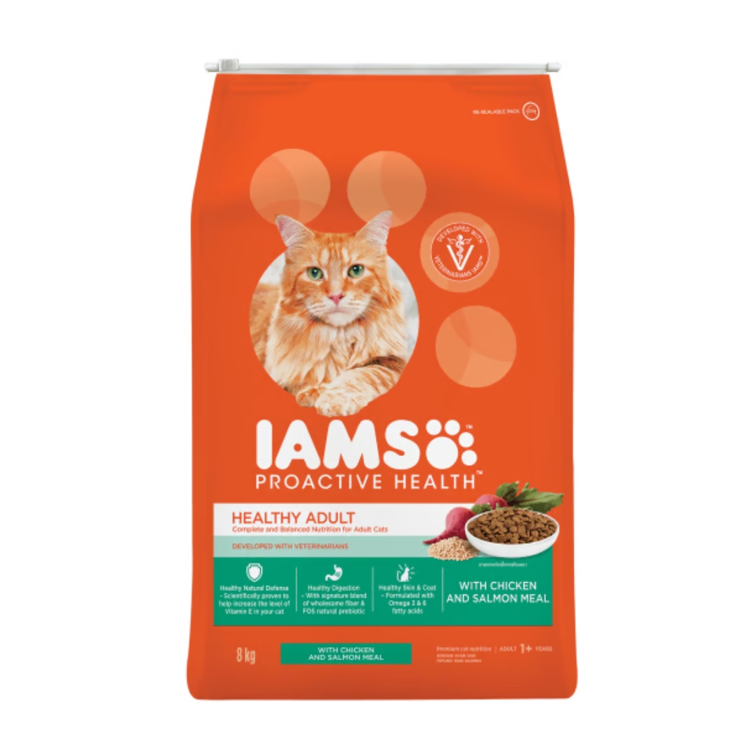 Iams Cat 8kg Adult Multi-cat Chicken & Salmon Dry Cat Food