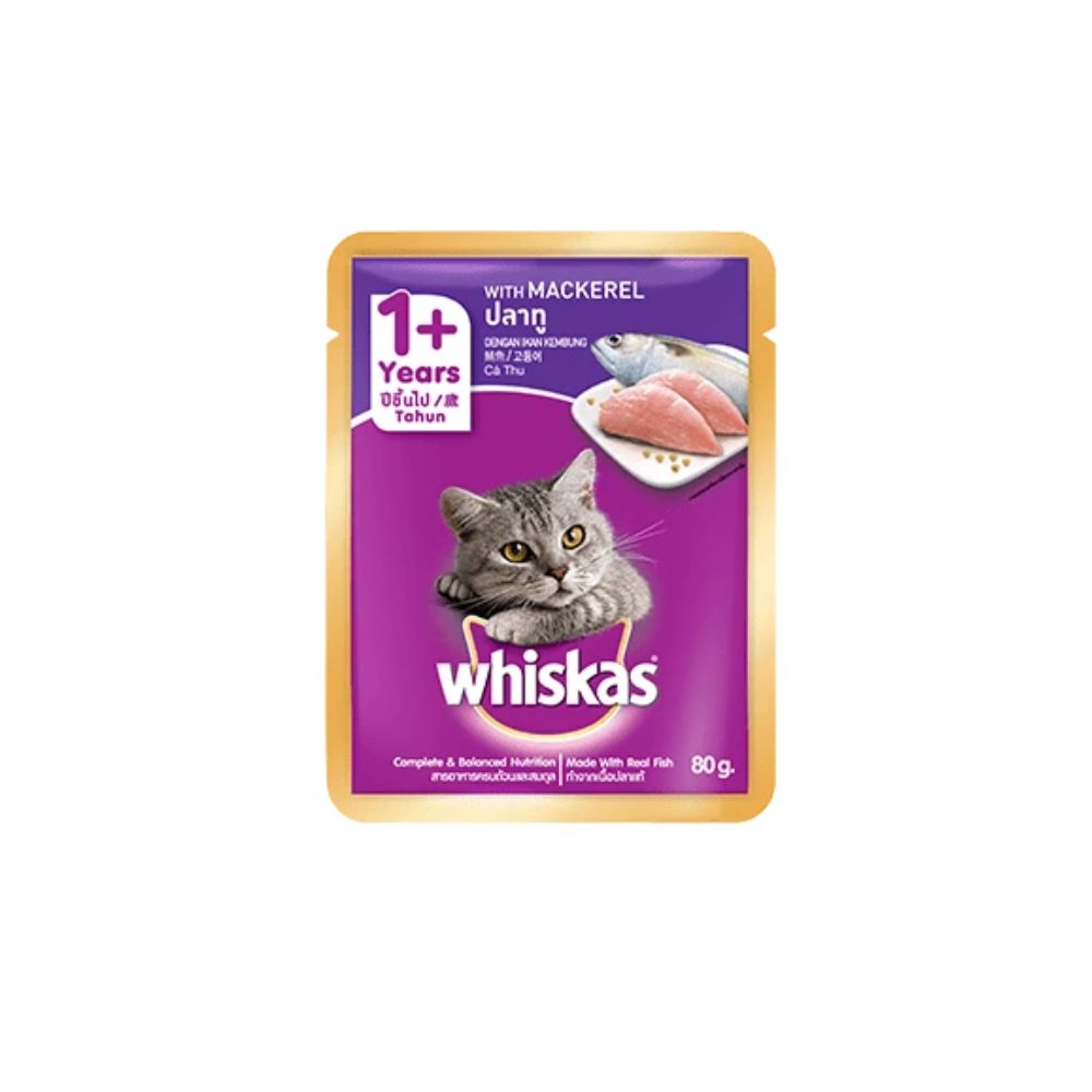 Whiskas Pouch Fresh Fish Mackerel 80g Wet Cat Food