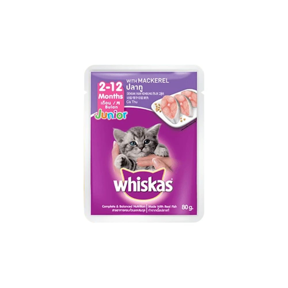 Whiskas Pouch Junior Mackerel 80g Wet Cat Food