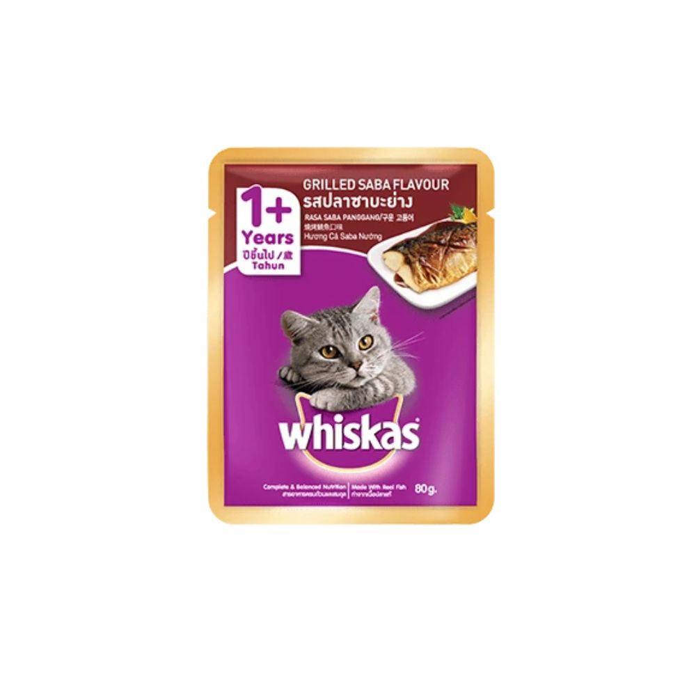 Whiskas Pouch Grilled Saba 80g Wet Cat Food