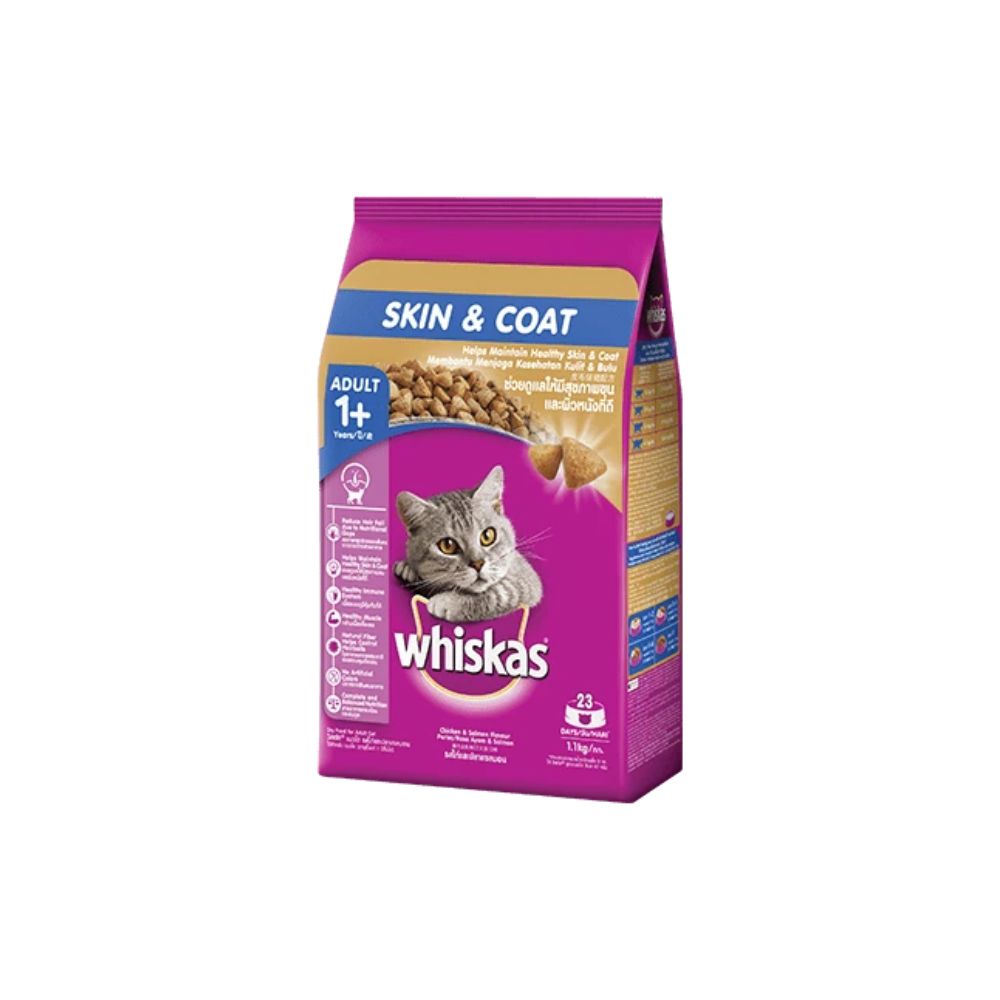 Whiskas 1.1kg Skin & Coat Dry Cat Food