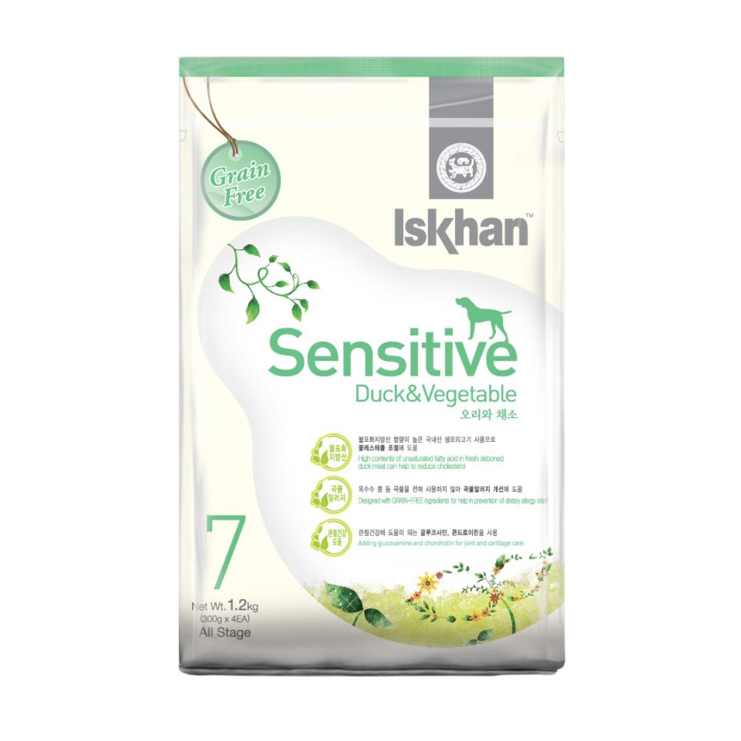 Iskhan Sensitive Duck & Vegetable 1.2kg Dry Dog Food