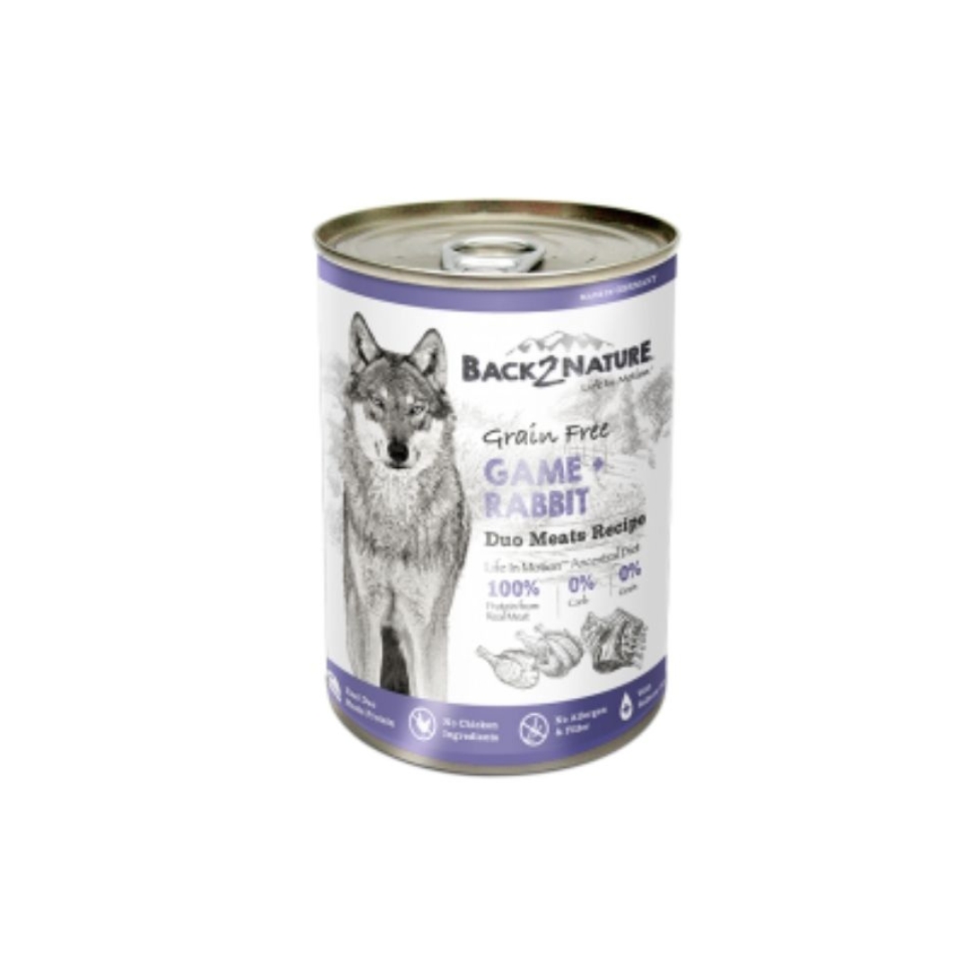 Back2nature 400g Game + Rabbit Wet Dog Food