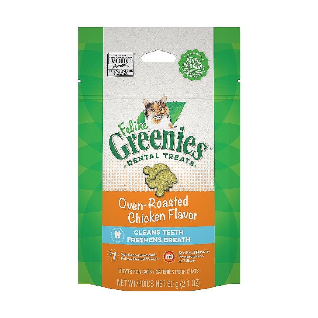 Greenies Feline Roasted Chicken 2.1oz/ 60g Cat Dental Treat