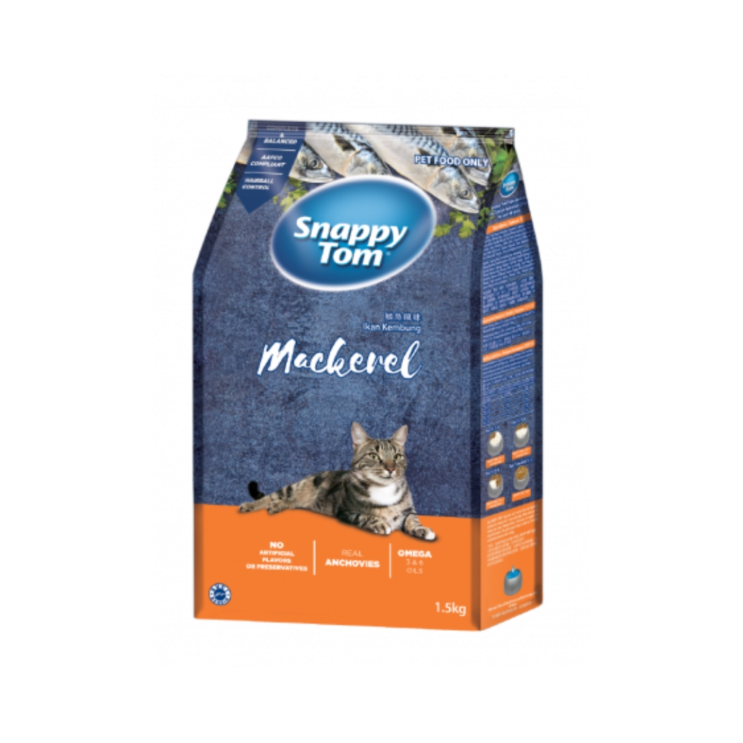 Snappy Tom 1.5kg Mackerel Dry Cat Food