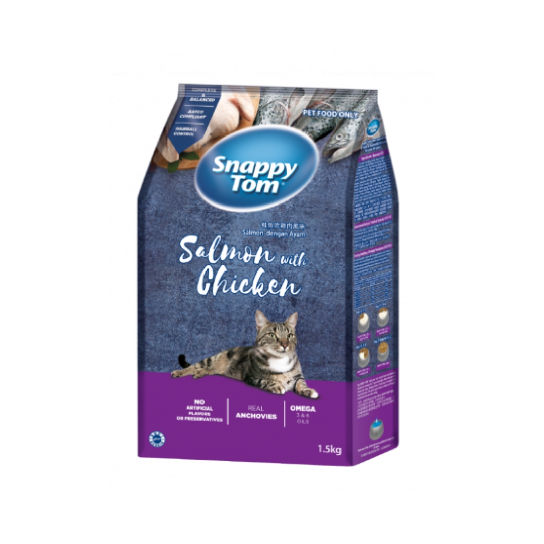 Snappy Tom 1.5kg Salmon With Chicken Dry Cat Food