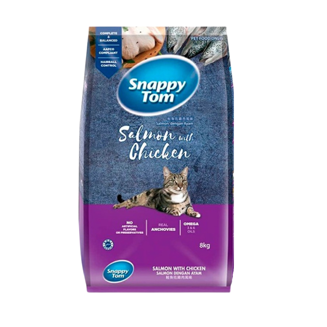 Snappy Tom 8kg Salmon With Chicken Dry Cat Food