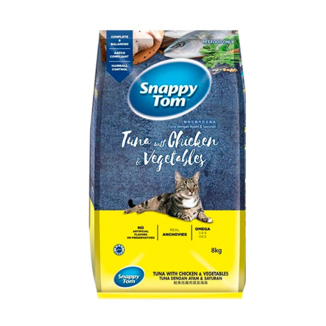 Snappy Tom 8kg Tuna, Chicken & Vegetables Dry Cat Food