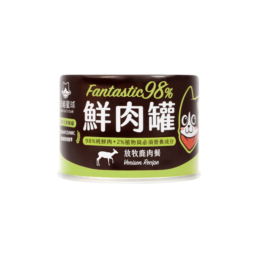 Dogcatstar Fantastic 98% Meat Canned 165g New Zealand Venison Wet Cat Food