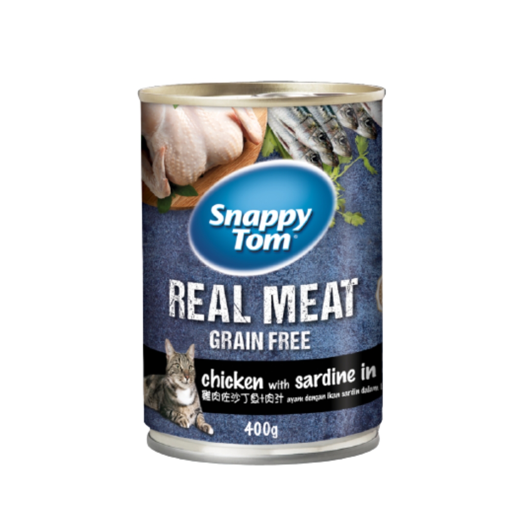 Snappy Tom 400g Chicken With Sardine In Gravy Wet Cat Food