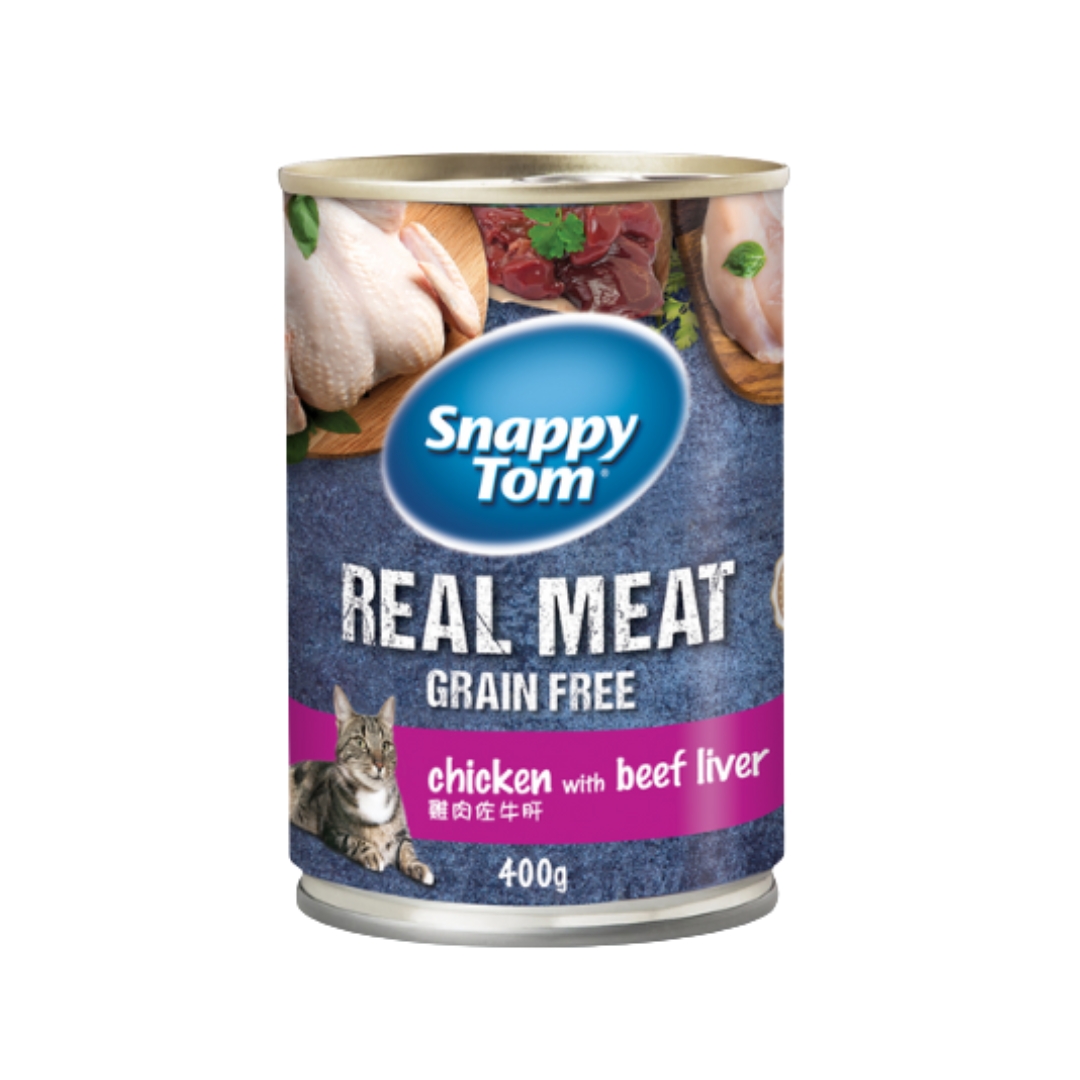 Snappy Tom 400g Chicken With Beef Liver Wet Cat Food