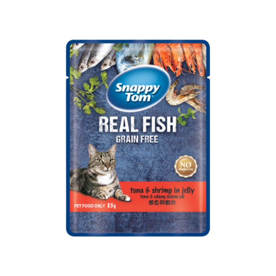 Snappy Tom 85g With Tuna & Shrimp In Jelly Wet Cat Pouch