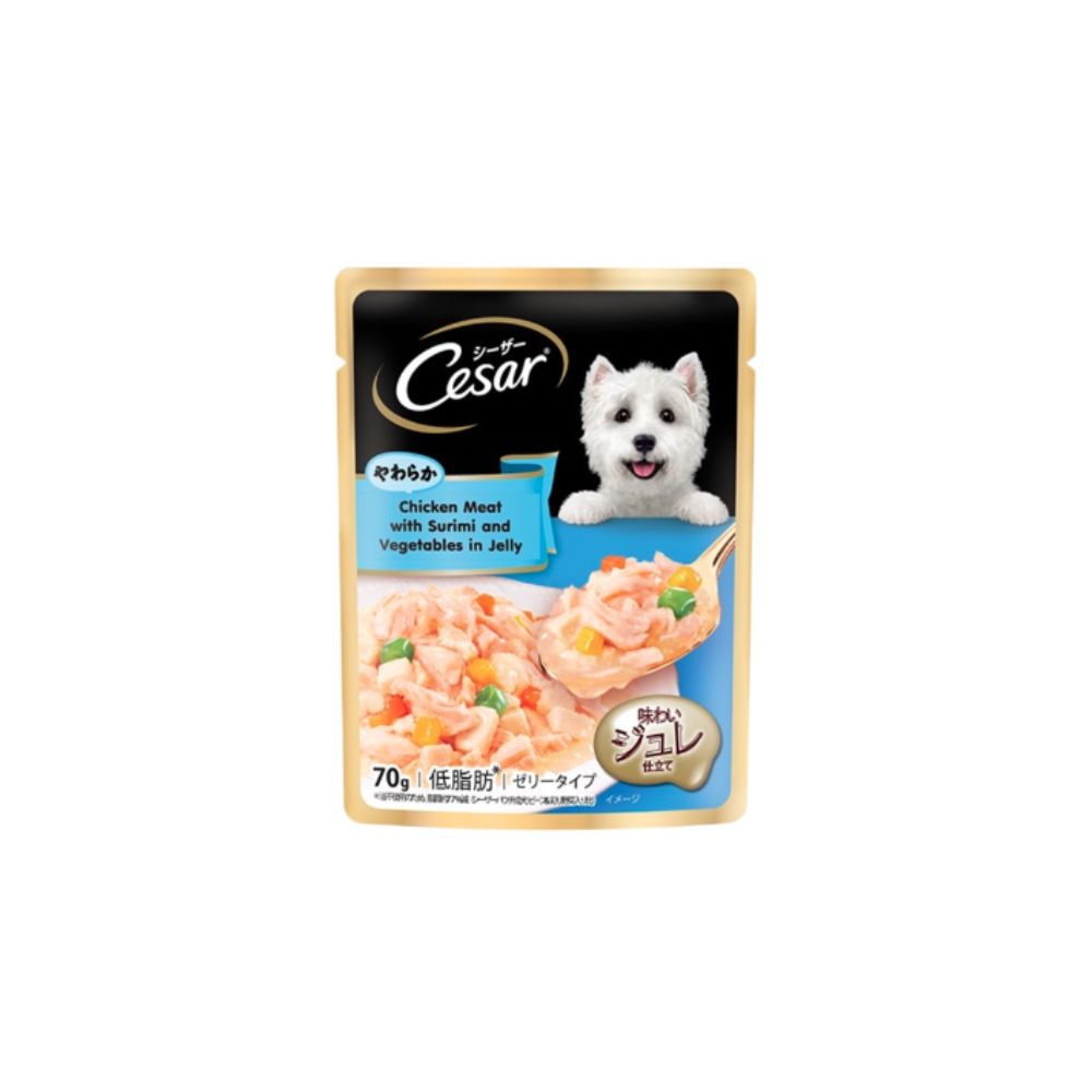 Cesar Pouch 70g Chicken With Surimi & Vegetable In Jelly Wet Dog Food