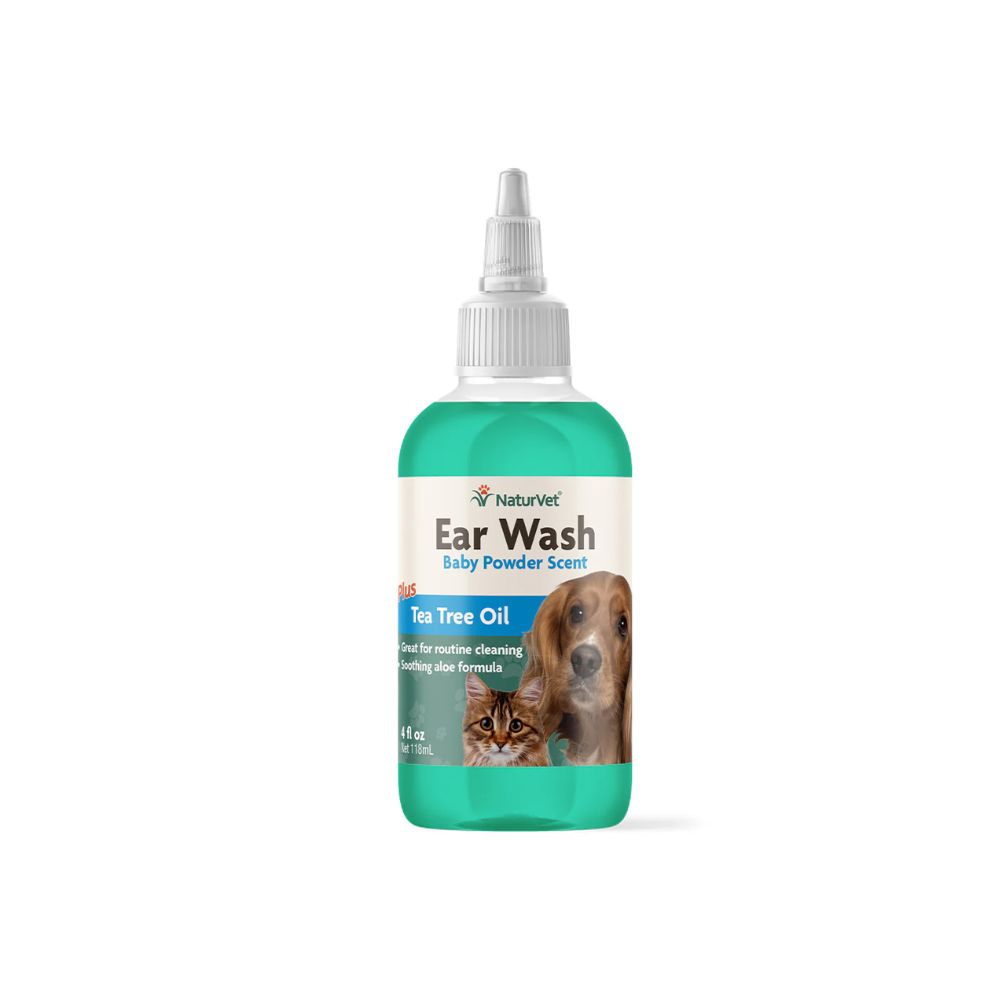 Naturvet Ear Wash Tea Tree Oil W Baby Powder Scent 118ml (40oz)