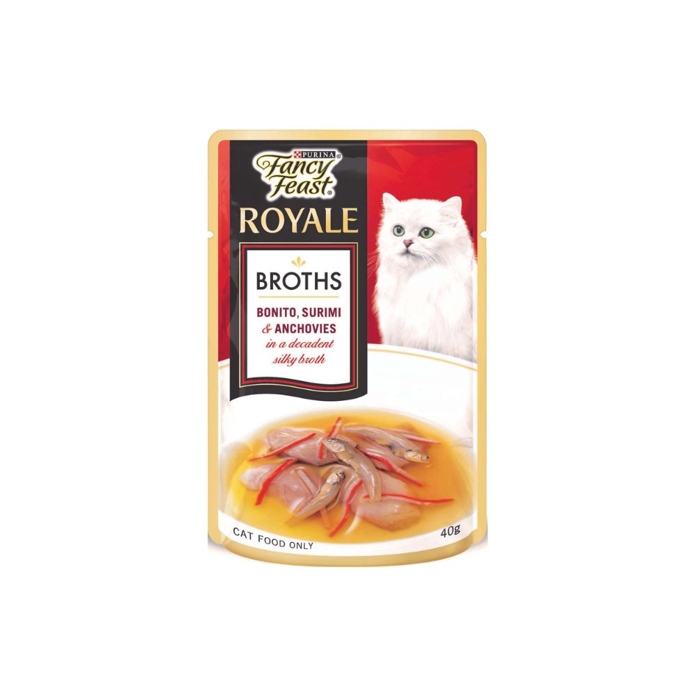 Fancy Feast 40g Bonito Surimi Anchovy Broth Wet Cat Food