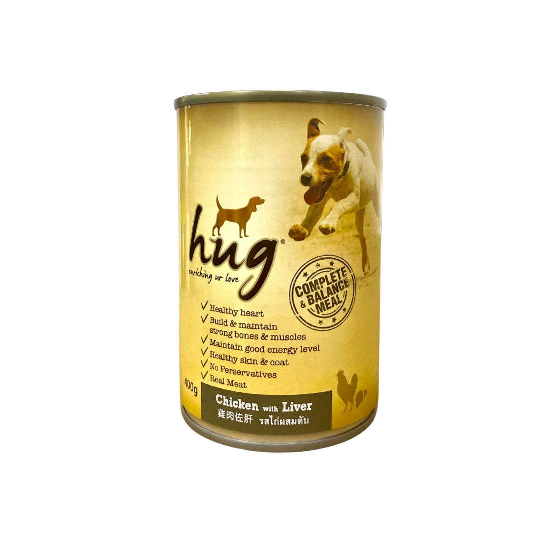 Hug 400g Chicken With Liver Wet Dog Food