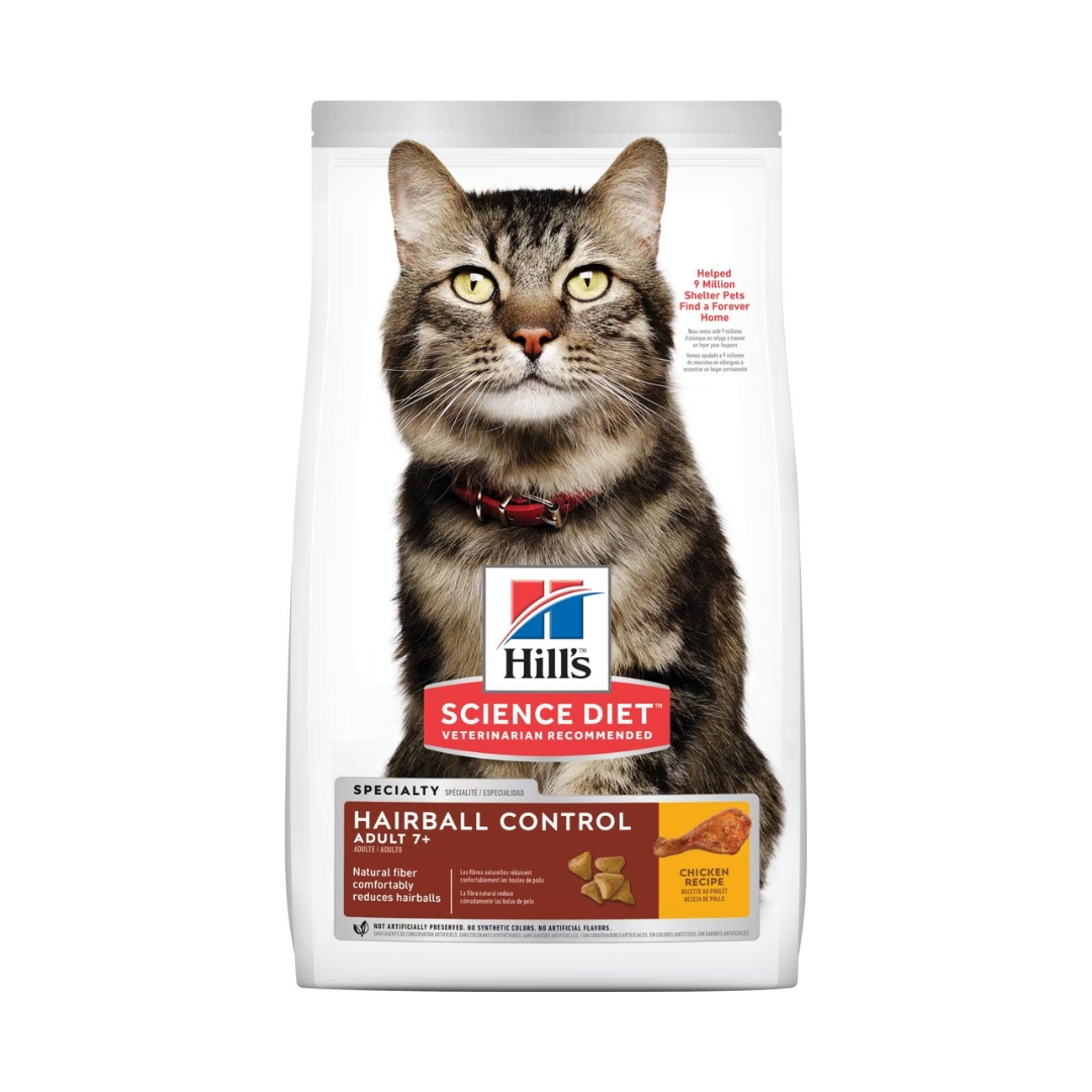 Hills Adult 7+ Cat Hairball Control Chicken 1.6kg Dry Cat Food