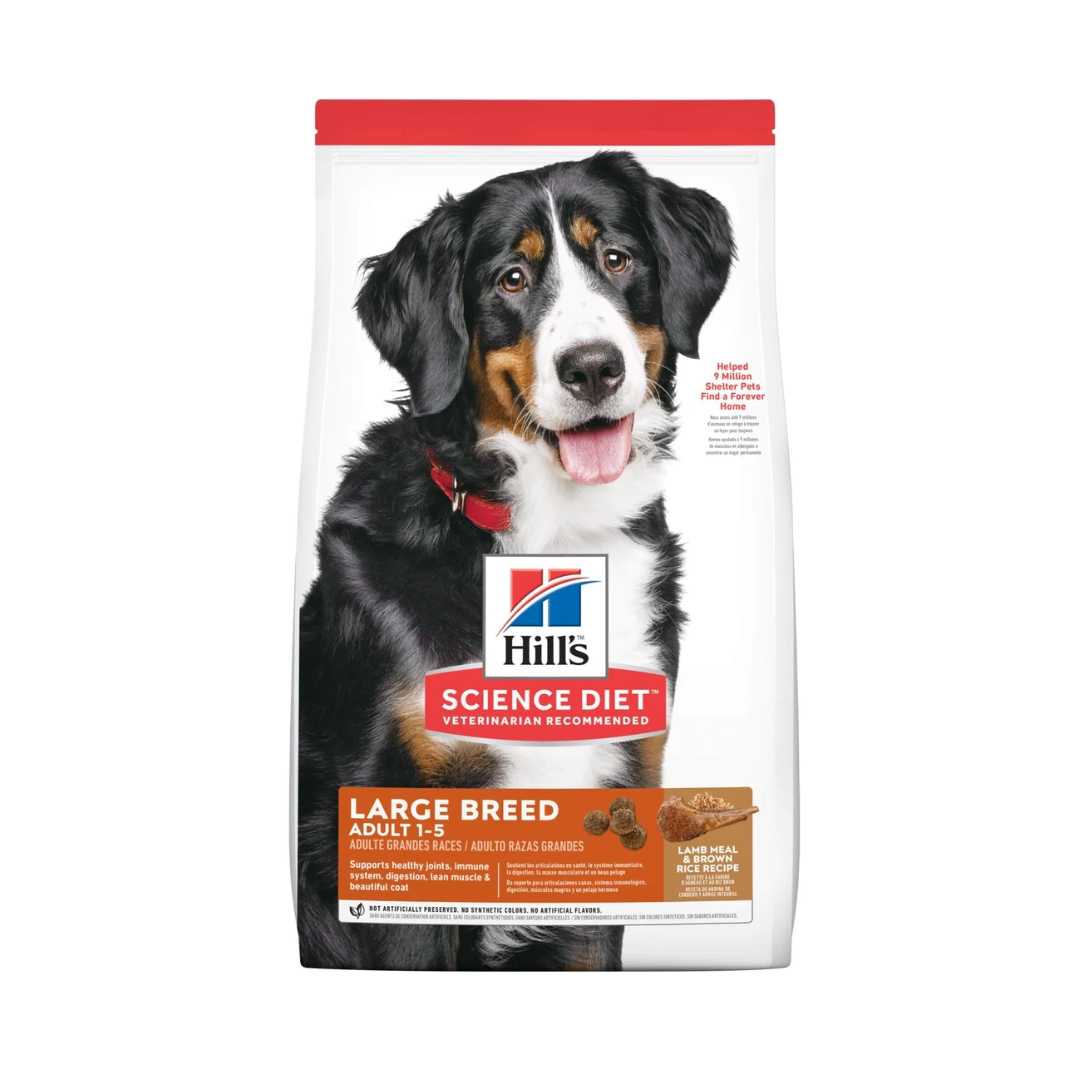 Hills Adult Large Breed Lamb & Brown Rice 15kg Dry Dog Food New