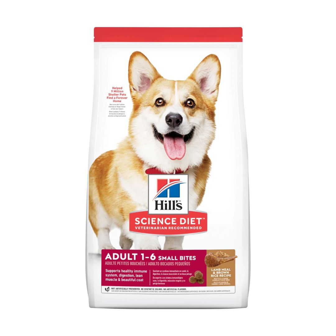 Hills Adult Small Bites Lamb & Brown Rice 3kg Dry Dog Food New