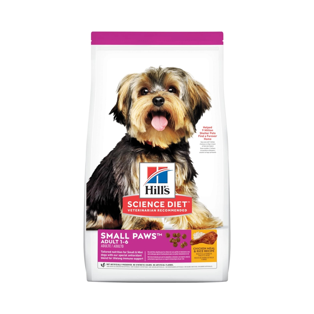 Hills Adult Small Paws Chicken Meal & Rice 1.5kg Dry Dog Food New