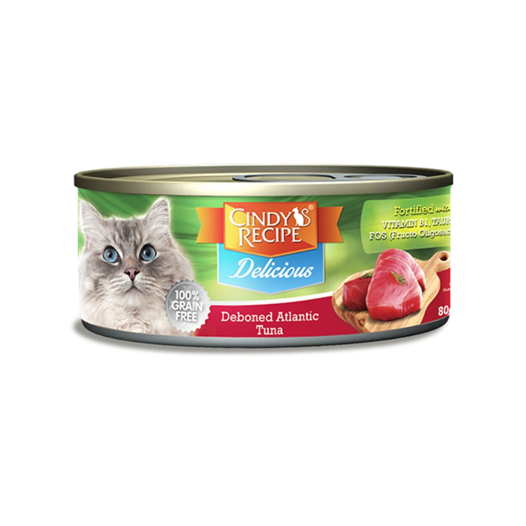 Cindy's Recipe Delicious Atlantic Tuna 80g Wet Canned Cat Food