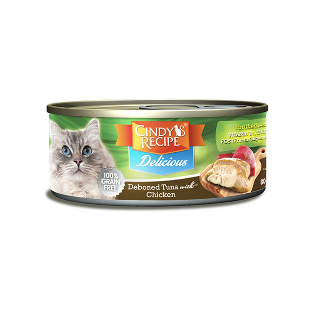 Cindy's Recipe Delicious Tuna With Chicken 80g Wet Canned Cat Food