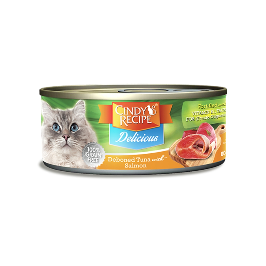 Cindy's Recipe Delicious Tuna With Salmon 80g Wet Canned Cat Food