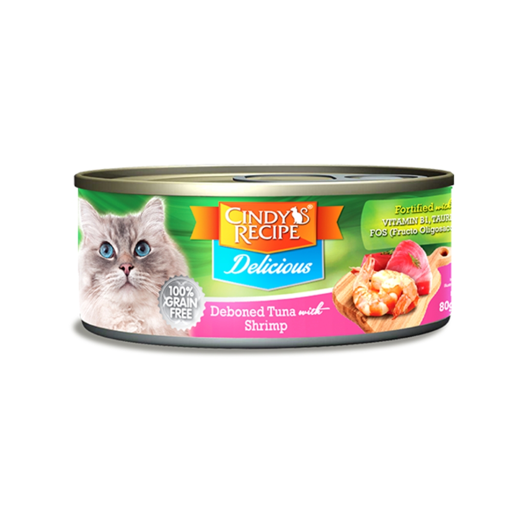 Cindy's Recipe Delicious Tuna With Shrimp 80g Wet Canned Cat Food