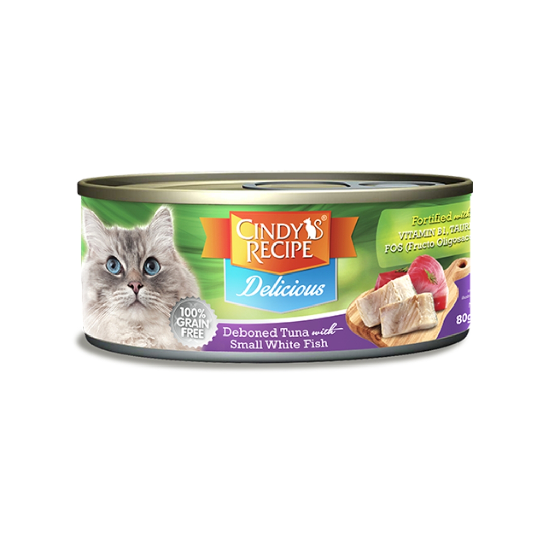 Cindy's Recipe Delicious Tuna With Small White Fish 80g Wet Canned Cat Food