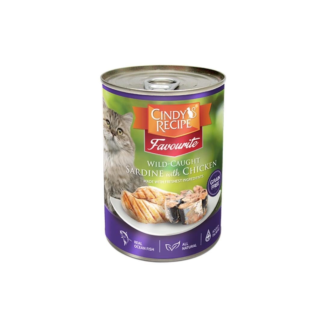 Cindy's Recipe Favourite Sardine With Chicken 400g Wet Canned Cat Food