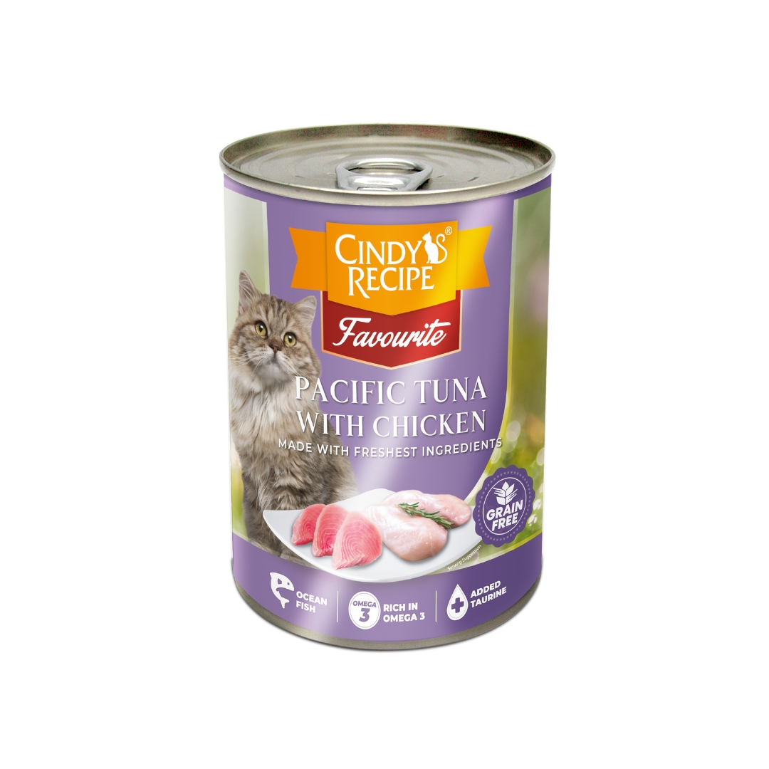 Cindy's Recipe Favourite Pacific Tuna With Chicken 400g Wet Canned Cat Food