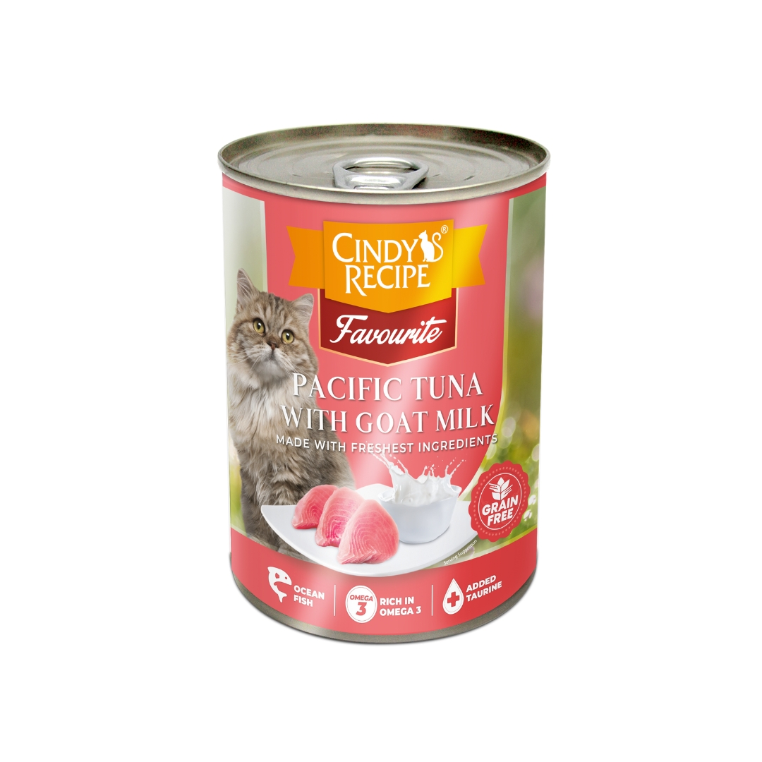 Cindy's Recipe Favourite Pacific Tuna With Goat Milk 400g Wet Canned Cat Food