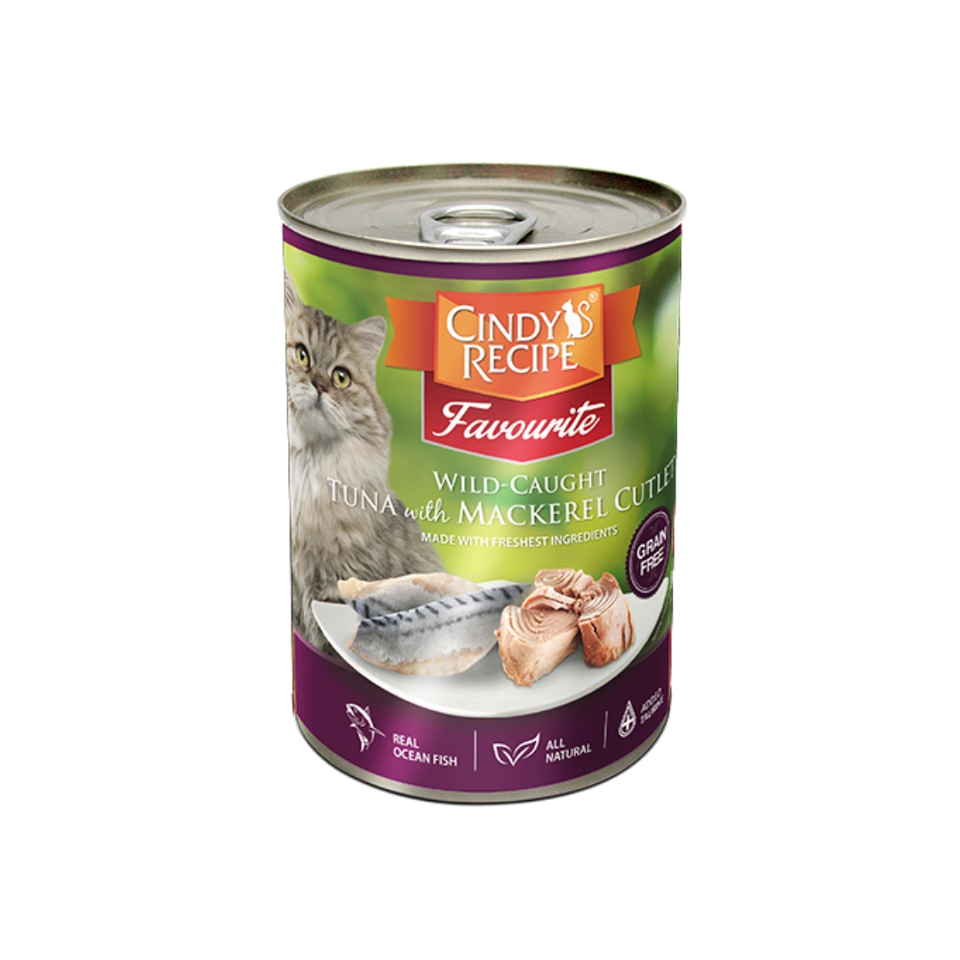 Cindy's Recipe Favourite Tuna With Mackerel 400g Wet Canned Cat Food