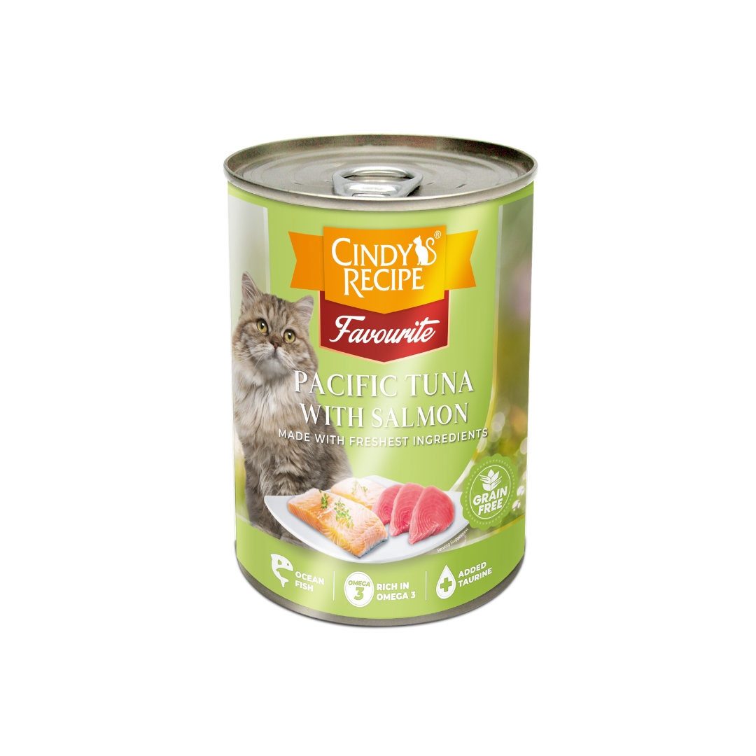 Cindy's Recipe Favourite Pacific Tuna With Salmon 400g Wet Canned Cat Food