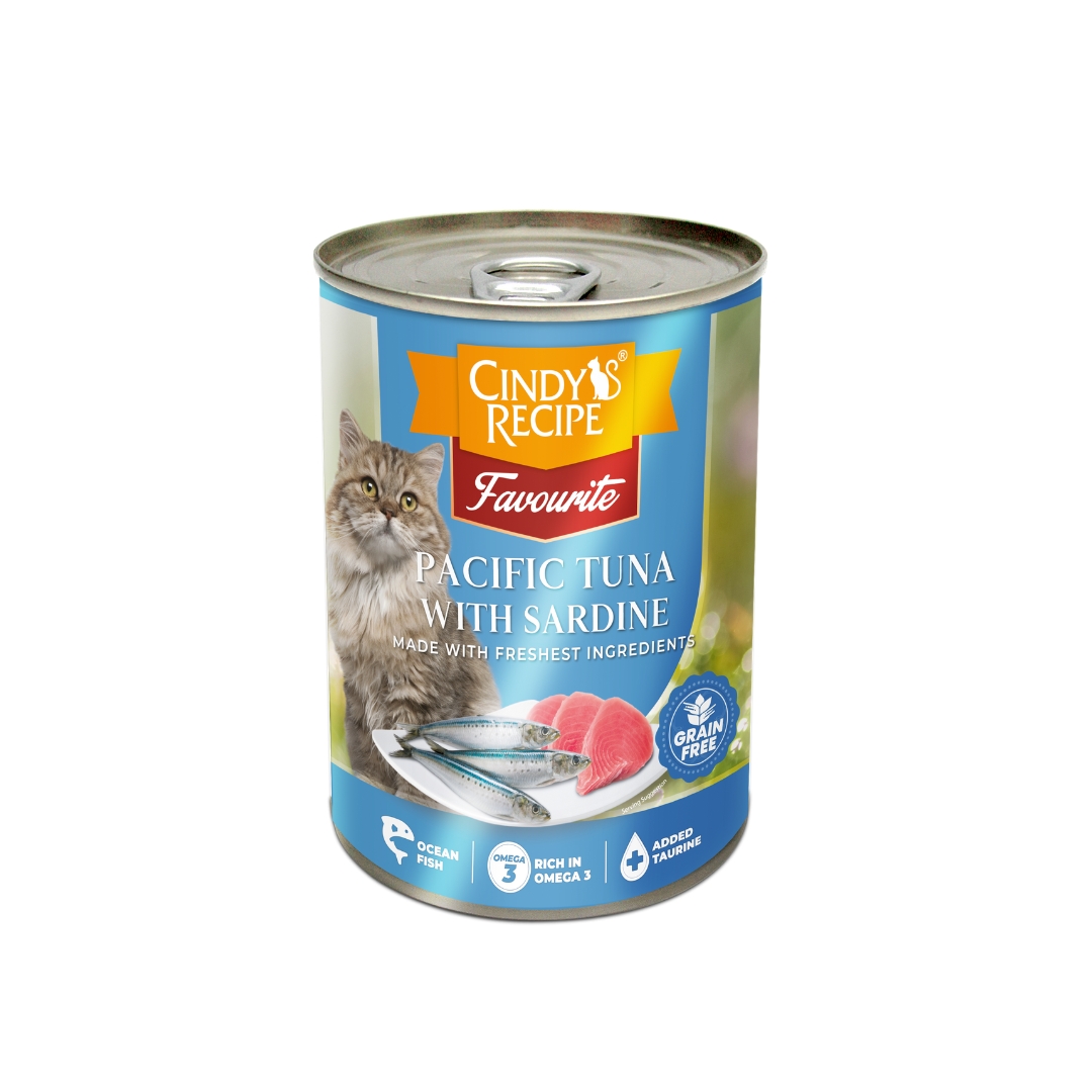 Cindy's Recipe Favourite Pacific Tuna With Sardine 400g Wet Canned Cat Food