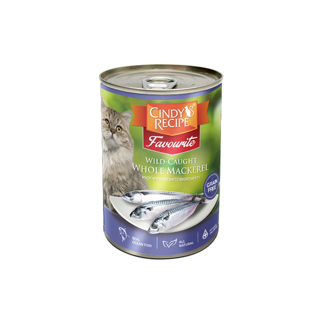 Cindy's Recipe Favourite+ Whole Mackerel 400g Wet Canned Cat Food