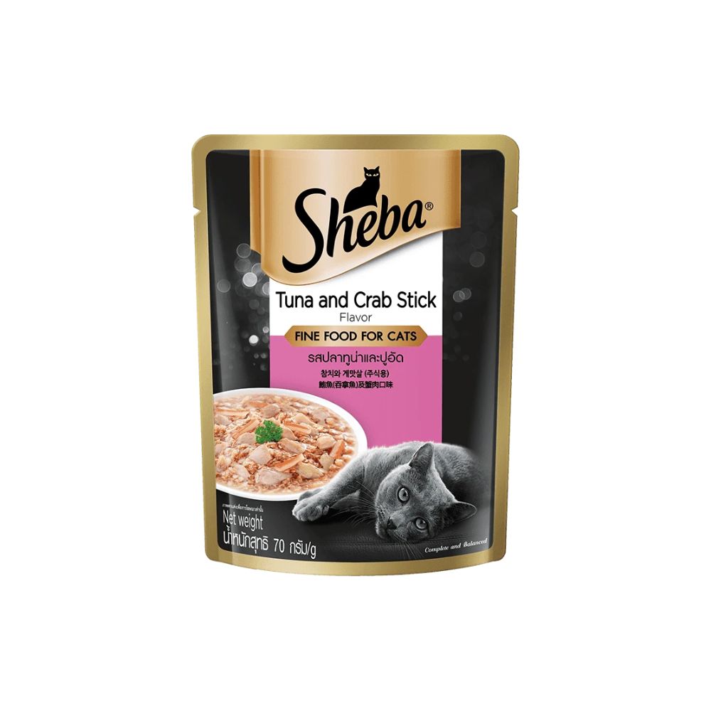 Sheba Pouch Tuna & Crab Stick 70g Wet Cat Food