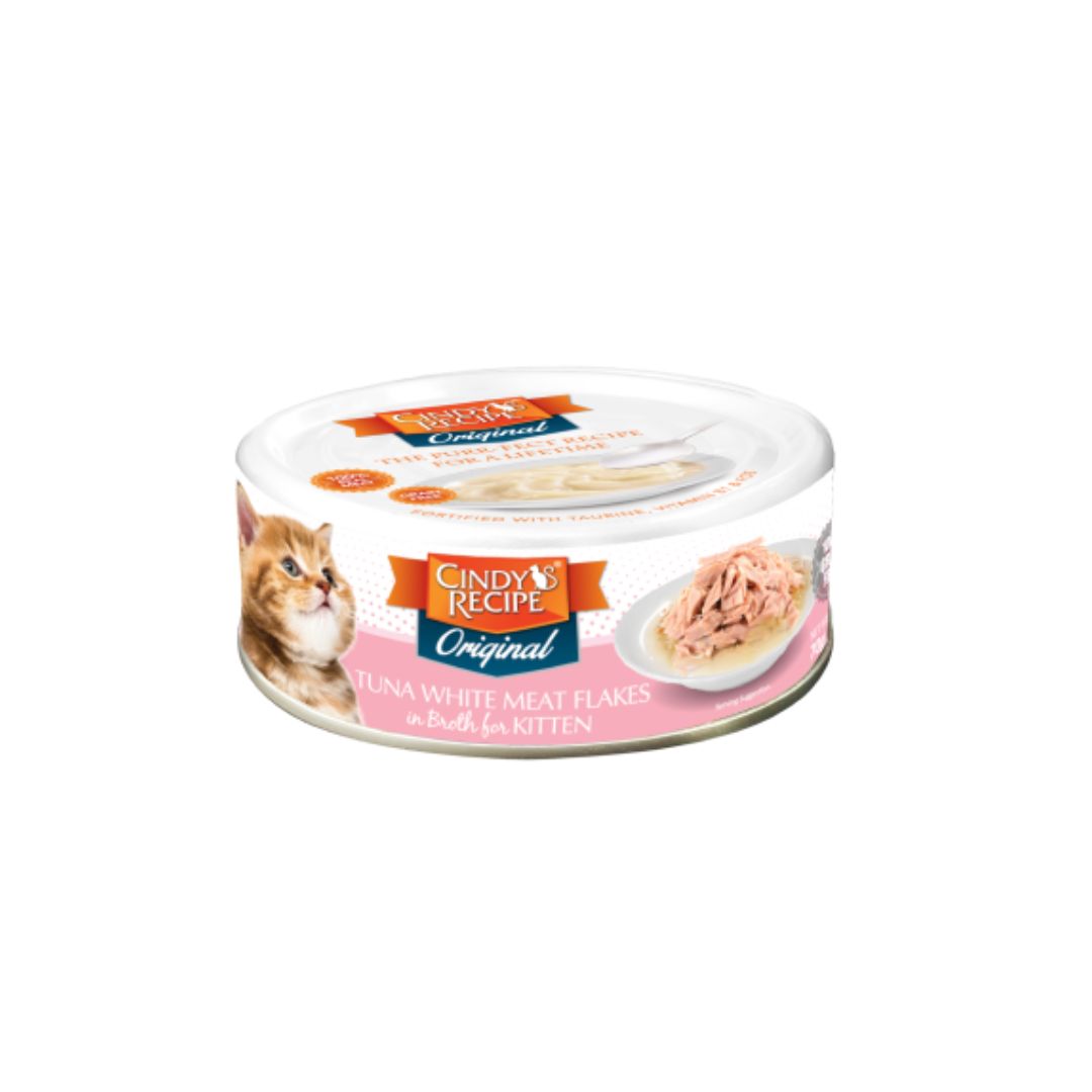 Cindy's Recipe Original Broth Tuna Flakes Kitten 80g Wet Canned Cat Food