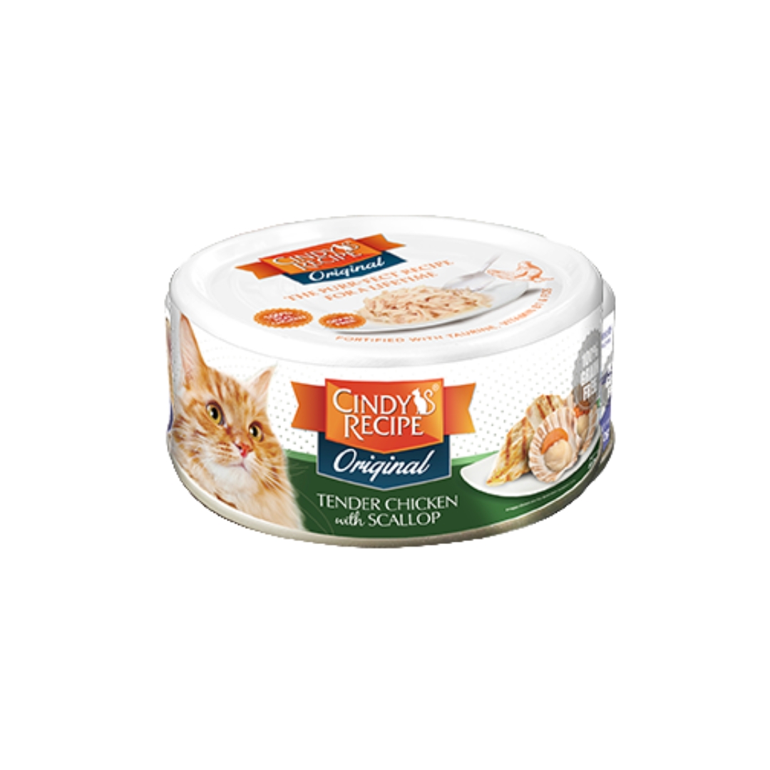 Cindy's Recipe Original Tender Chicken With Scallop 80g Wet Canned Cat Food