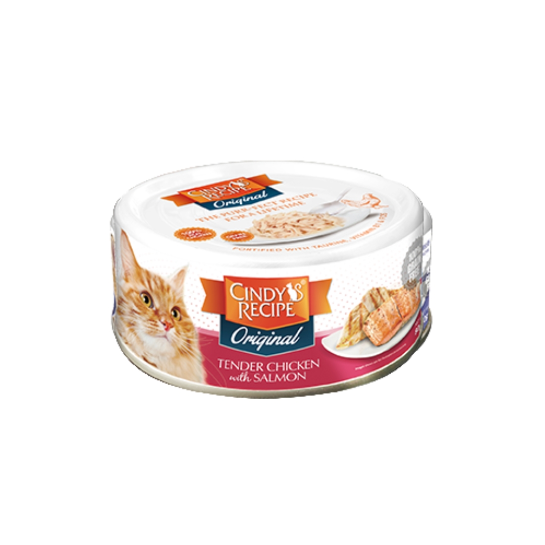 Cindy's Recipe Original Tender Chicken With Salmon 80g Wet Canned Cat Food