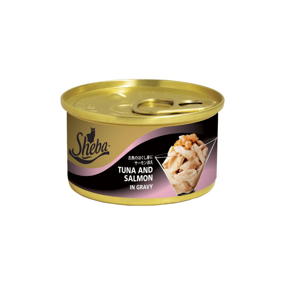 Sheba 85g Tuna & Salmon In Gravy Wet Canned Cat Food