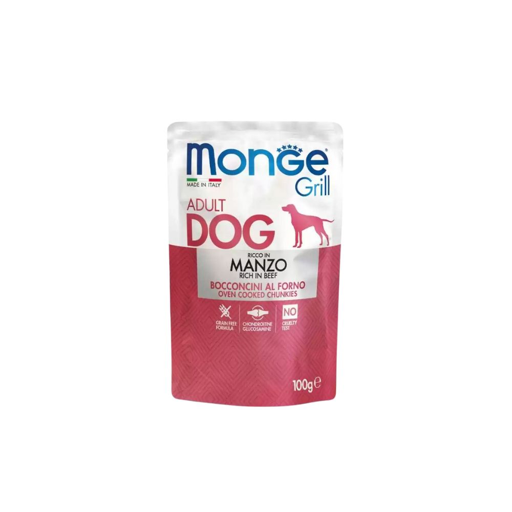 Monge Grill Beef 100g Wet Dog Food Pouch