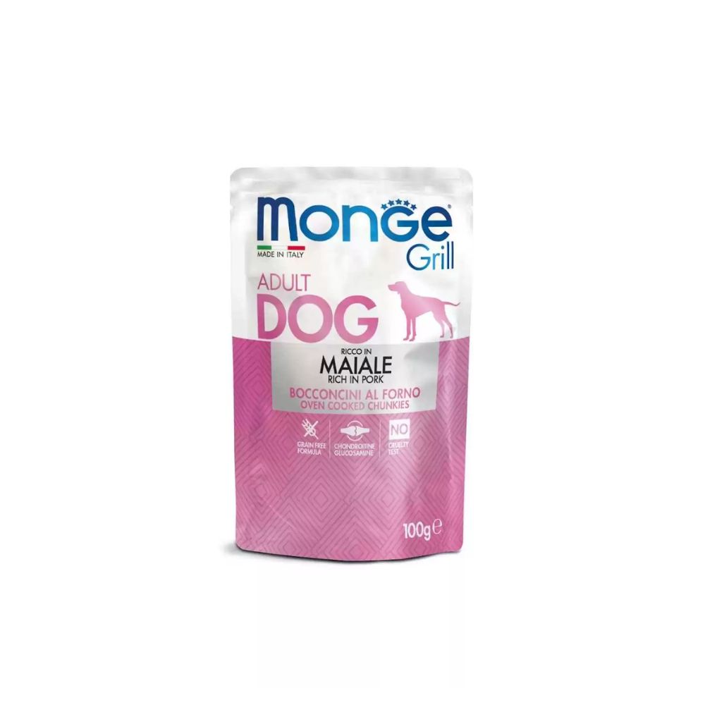 Monge Grill Pork 100g Wet Dog Food Pouch