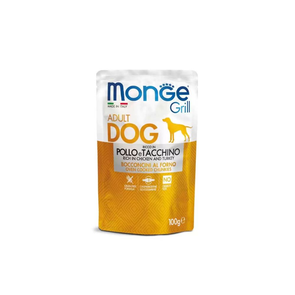 Monge Grill Chicken & Turkey 100g Wet Dog Food Pouch