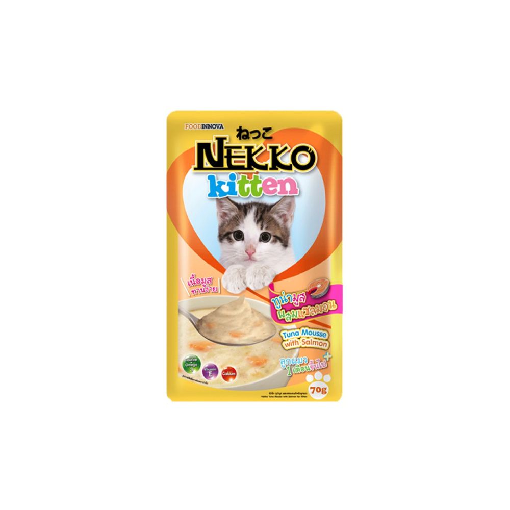 Nekko Kitten 70g Tuna Mousse With Salmon Wet Cat Pouch