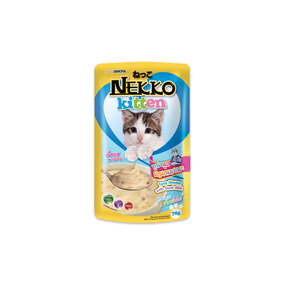 Nekko Kitten 70g Tuna Mousse With Goat Milk Wet Cat Pouch