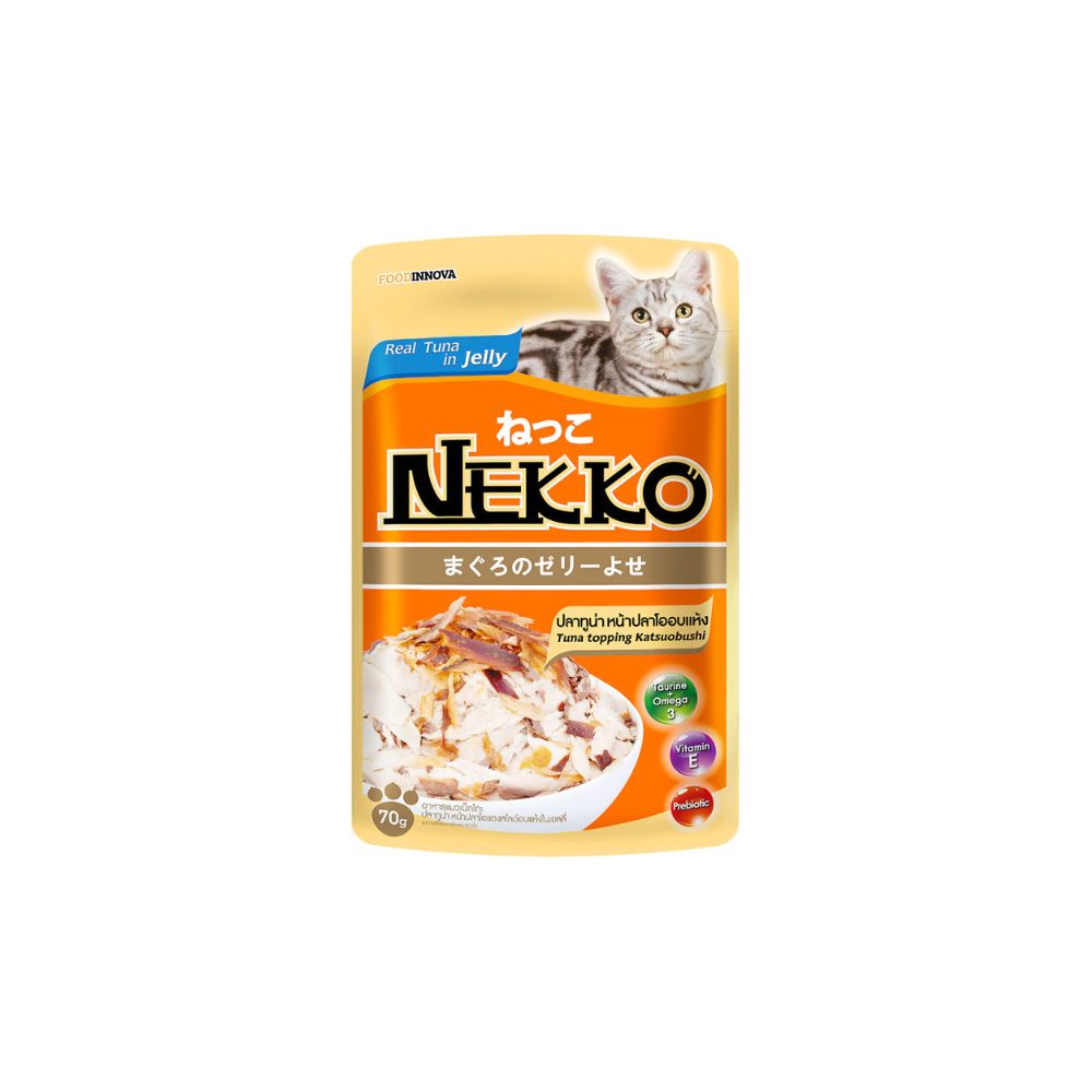 Nekko 70g Tuna Topping Katsuobushi In Jelly Wet Cat Pouch